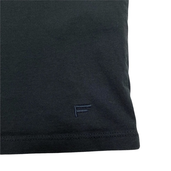Frame Denim Logo Noir Slim Fit Cotton T-Shirt Black STYLE# LMTS0082 - Picture 7 of 8
